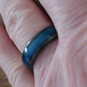 Vintage Green Resin Band Ring
